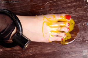 [丽柜美束LiGui] Model Saya "Black Silk Shackles" Silk Foot Photo Picture