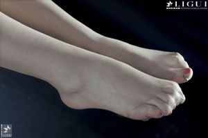 モデル清清「シルクフィートのヒョウ柄ハイヒールガール」[LiguiLiGui]美しい脚と翡翠の足