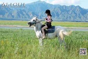 Hohes Beinmuster "White Horse Girl Beauty" [LIGUI] Schöne Beine und Seidenfüße
